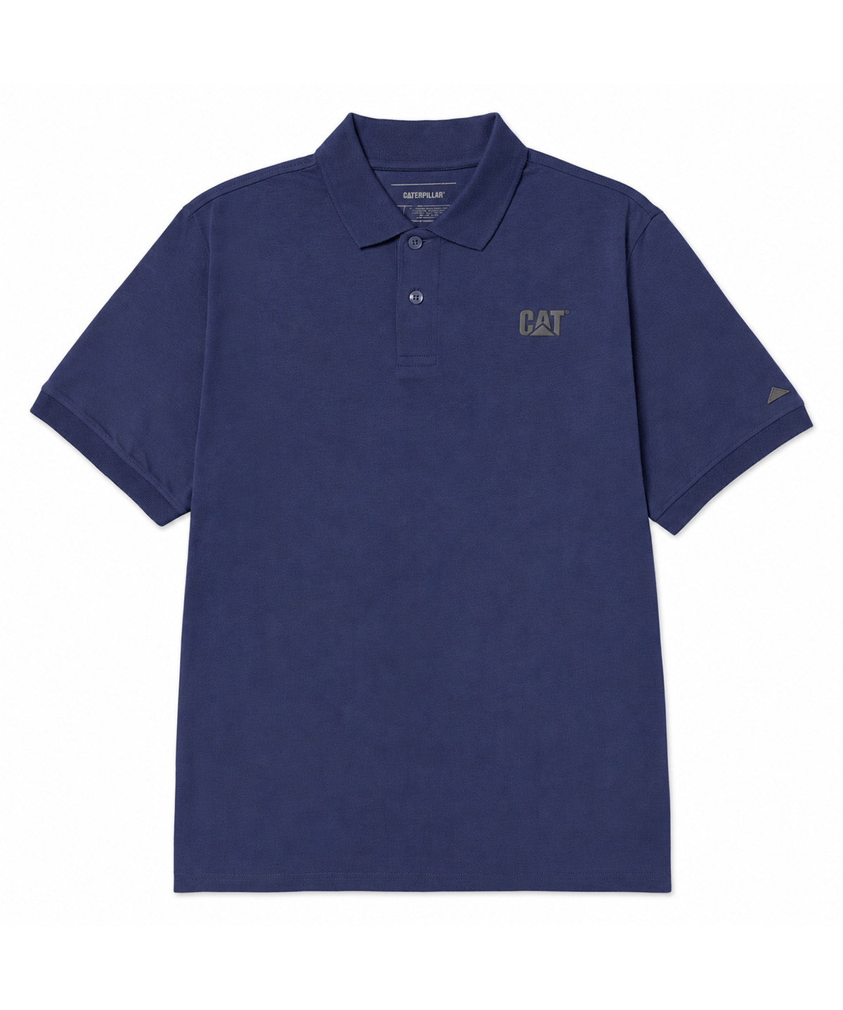 Polera Manga Corta Hombre Cat Logo Pique Azul