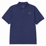 Polera Manga Corta Hombre Cat Logo Pique Azul