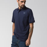 Polera Manga Corta Hombre Cat Logo Pique Azul