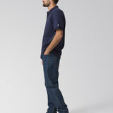 Polera Manga Corta Hombre Cat Logo Pique Azul