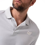Polera Pique Manga Corta Logo Jersey Gris Cat