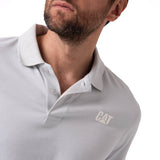 Polera Pique Manga Corta Logo Jersey Gris Cat