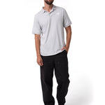 Polera Pique Manga Corta Logo Jersey Gris Cat