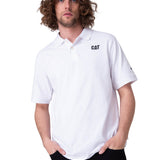 Polera Manga Corta Hombre Cat Logo Jersey  Blanco