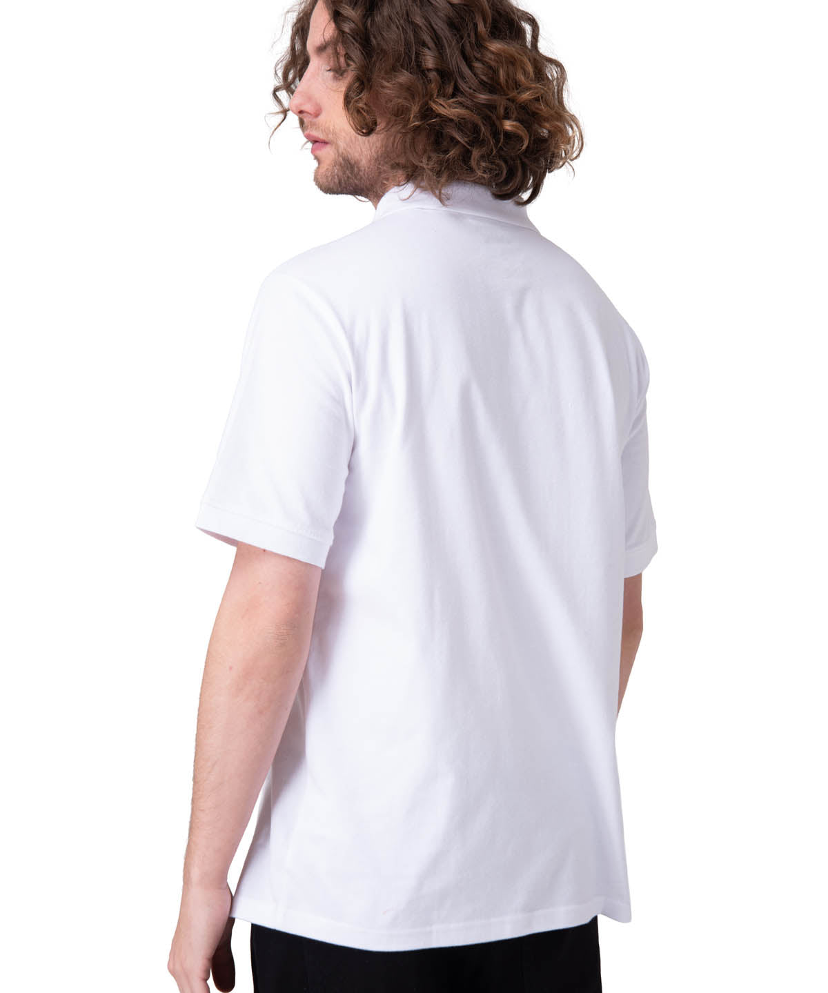 Polera Manga Corta Hombre Cat Logo Jersey  Blanco