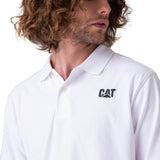 Polera Manga Corta Hombre Cat Logo Jersey  Blanco