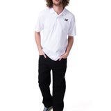 Polera Manga Corta Hombre Cat Logo Jersey  Blanco