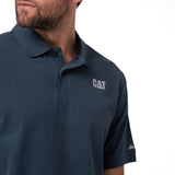 Polera Pique Manga Corta Logo Jersey Azul Cat