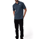 Polera Pique Manga Corta Logo Jersey Azul Cat