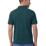 Polera Pique Manga Corta Logo Jersey Petroleo Cat