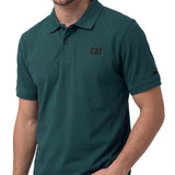 Polera Pique Manga Corta Logo Jersey Petroleo Cat