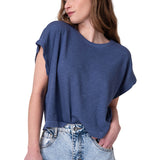 Polera Manga Corta Hombre Slub Knit Fashion Azul