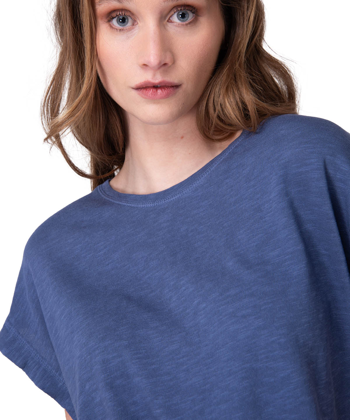 Polera Manga Corta Hombre Slub Knit Fashion Azul
