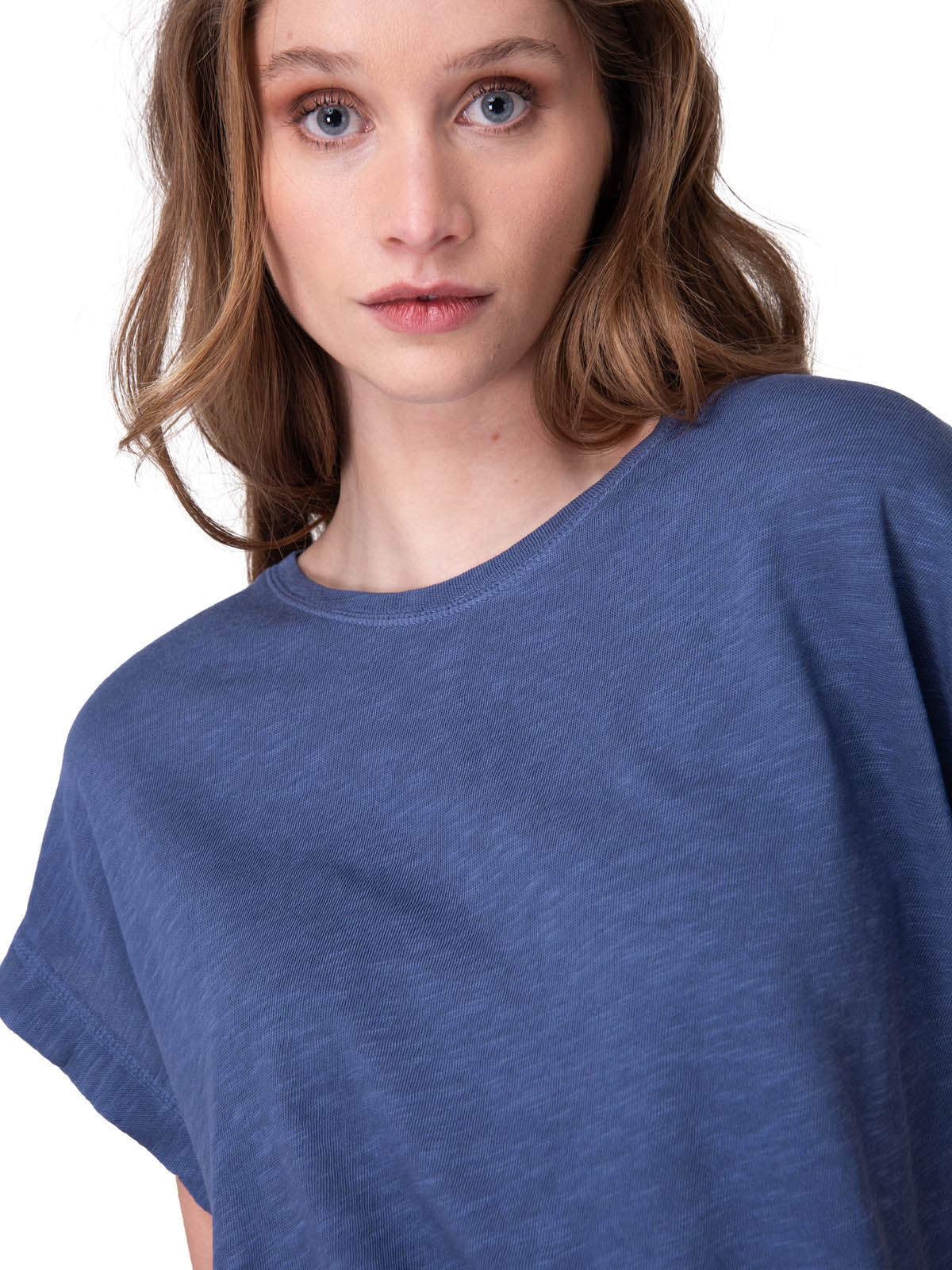 Polera Manga Corta Hombre Slub Knit Fashion Azul