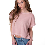 Polera Manga Corta Hombre Slub Knit Fashion Rosado