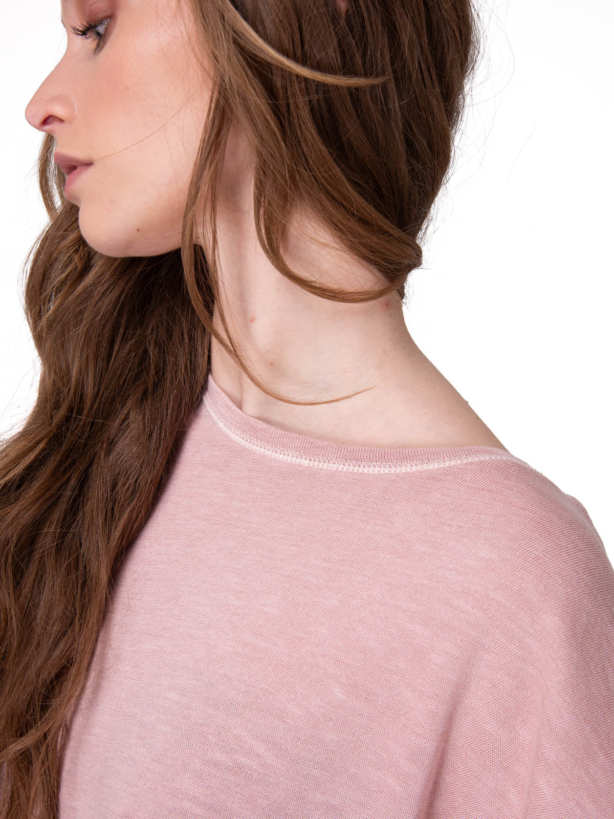 Polera Manga Corta Hombre Slub Knit Fashion Rosado