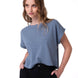Polera Manga Corta Mujer Slub Knit Fashion Azul Cat