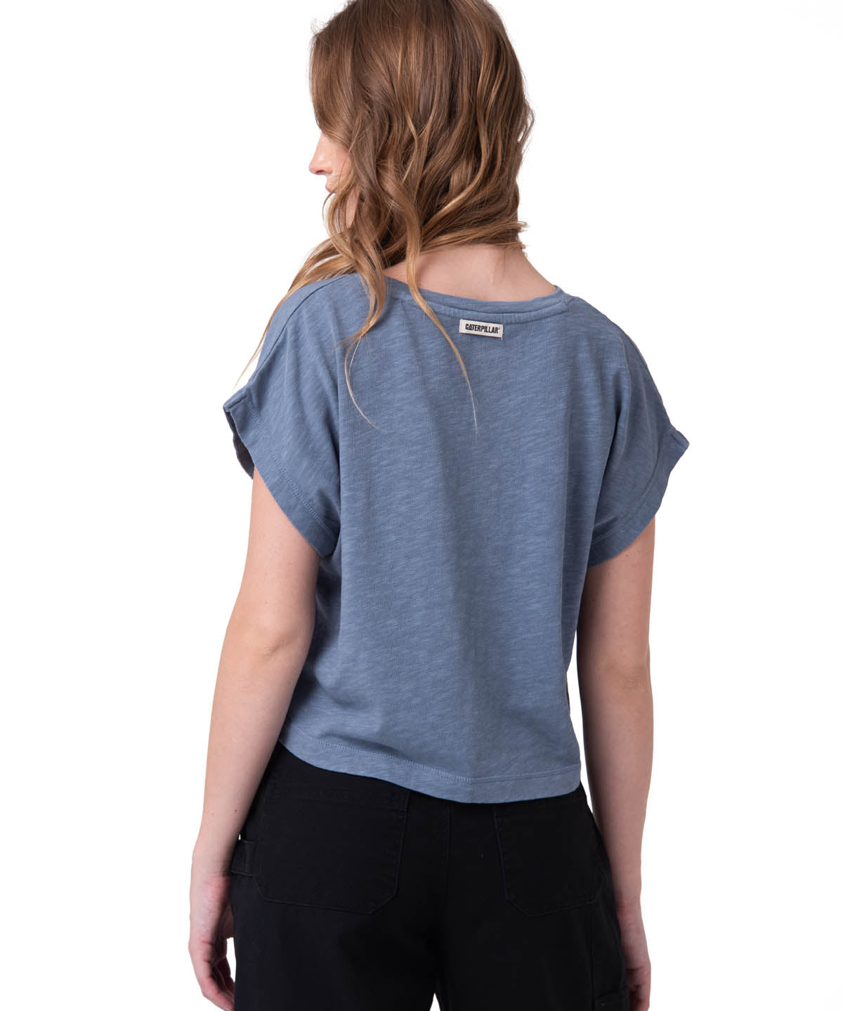 Polera Manga Corta Mujer Slub Knit Fashion Azul Cat