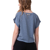 Polera Manga Corta Mujer Slub Knit Fashion Azul Cat