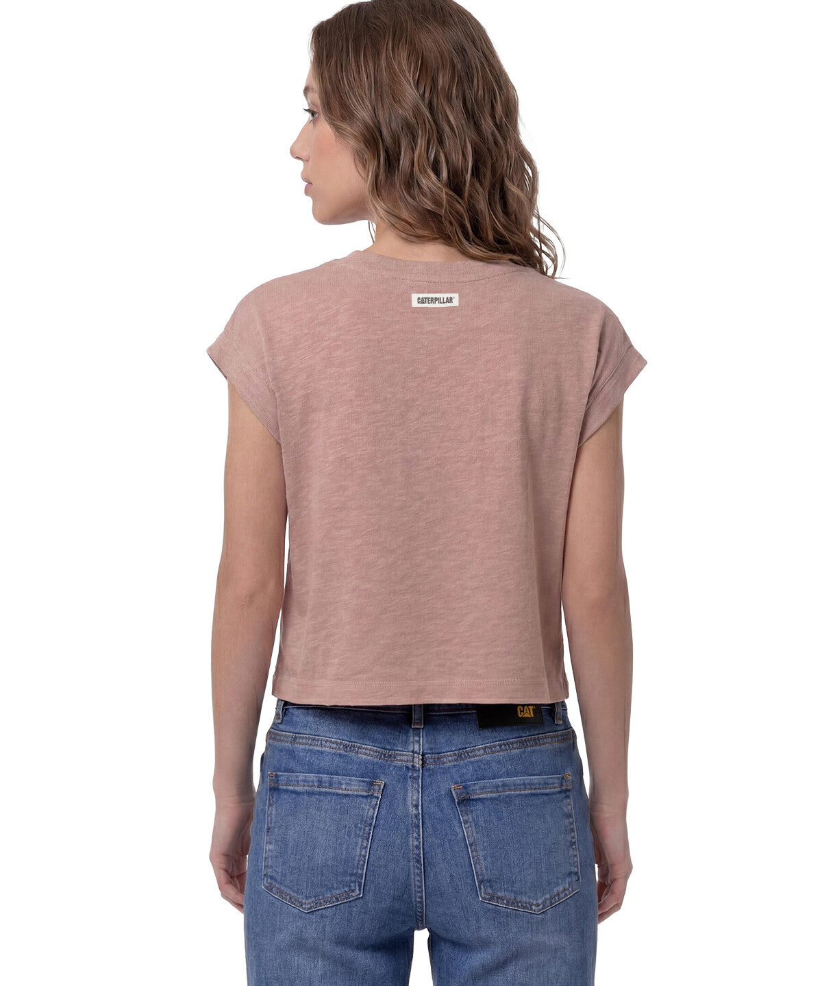 Polera Manga Corta Mujer Slub Knit Fashion Rosa Pálido Cat