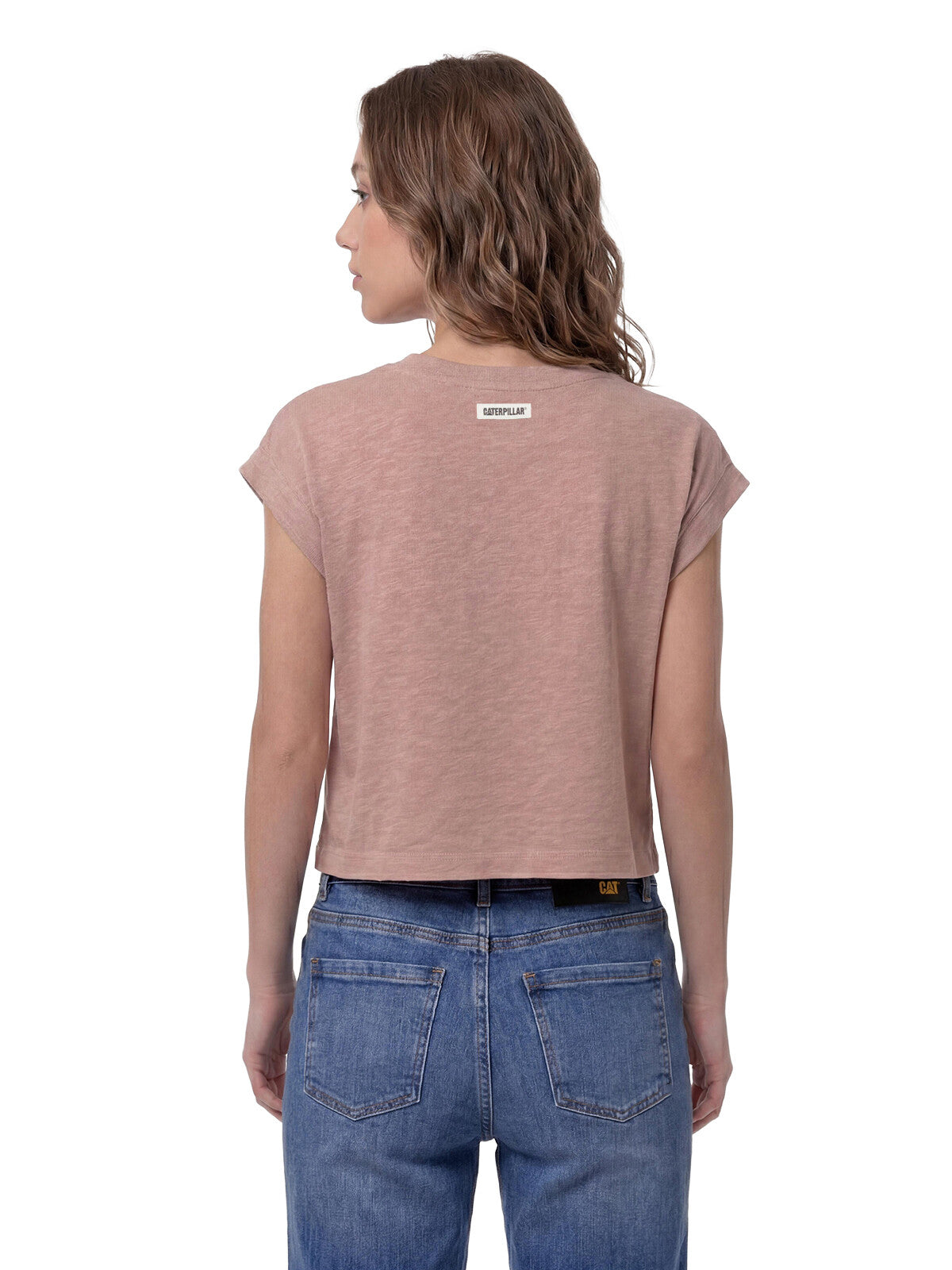 Polera Manga Corta Mujer Slub Knit Fashion Rosa Pálido Cat