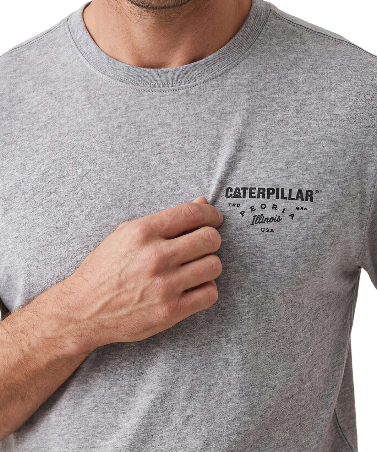 Polera Manga Corta Hombre Heritage Peoria Gris Cat