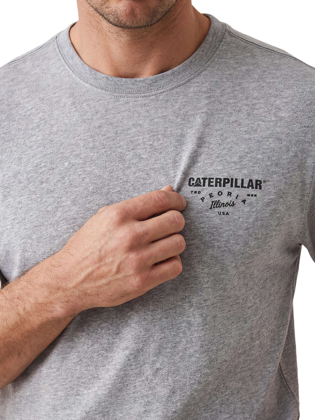 Polera Manga Corta Hombre Heritage Peoria Gris Cat