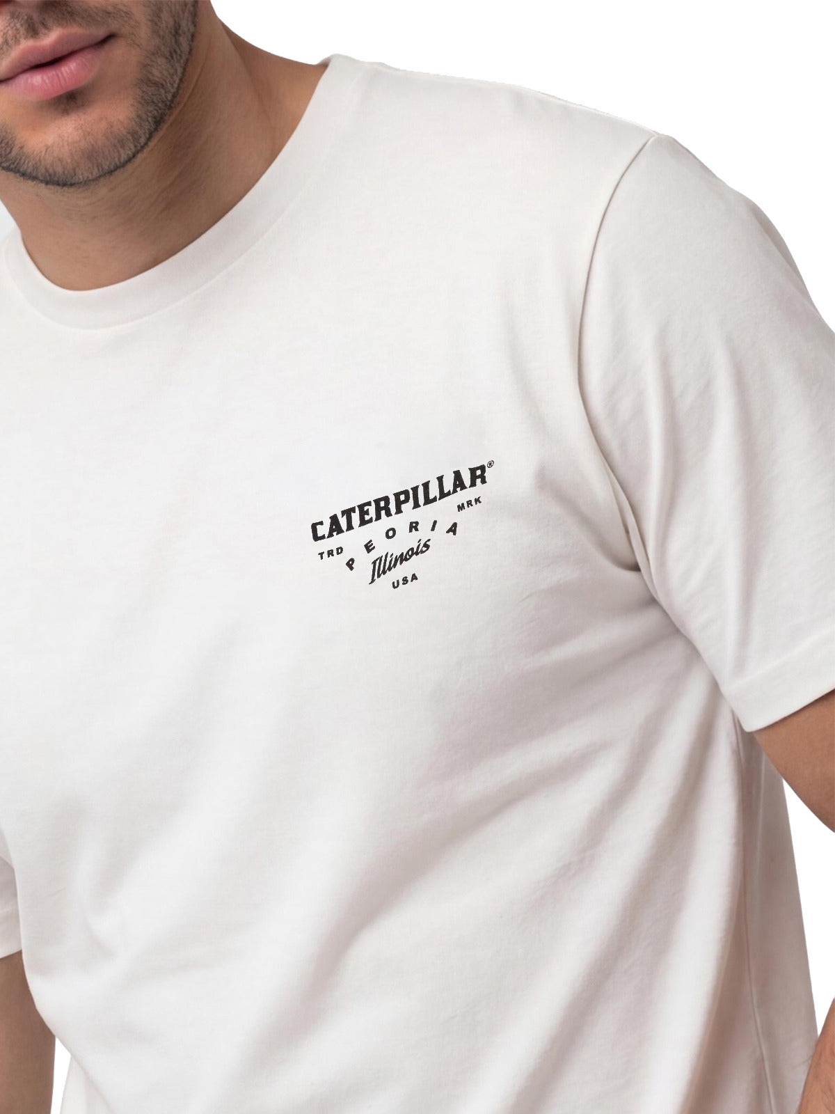 Polera Manga Corta Hombre Heritage Peoria Blanco Cat