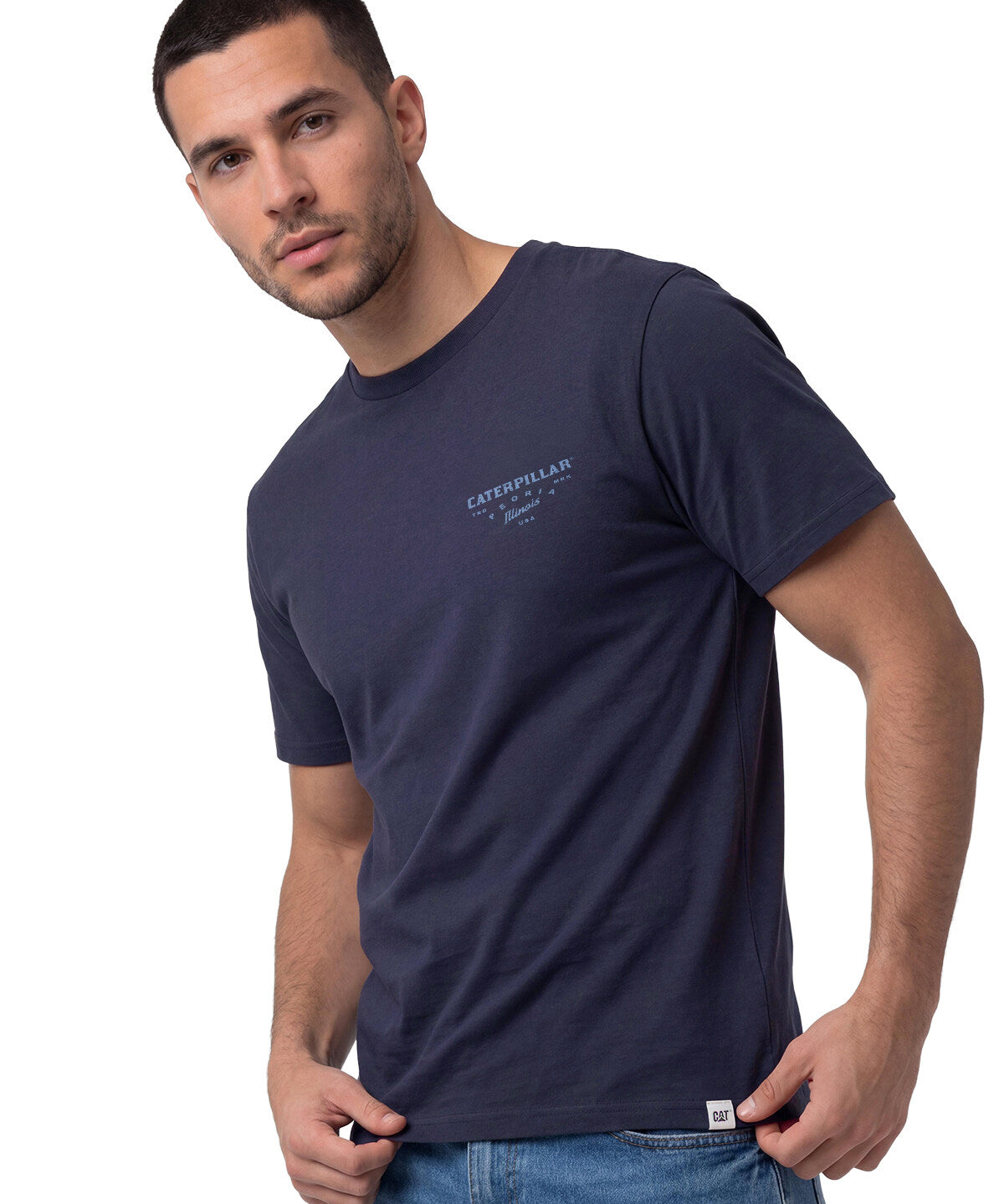 Polera Manga Corta Hombre Heritage Peoria Azul Cat