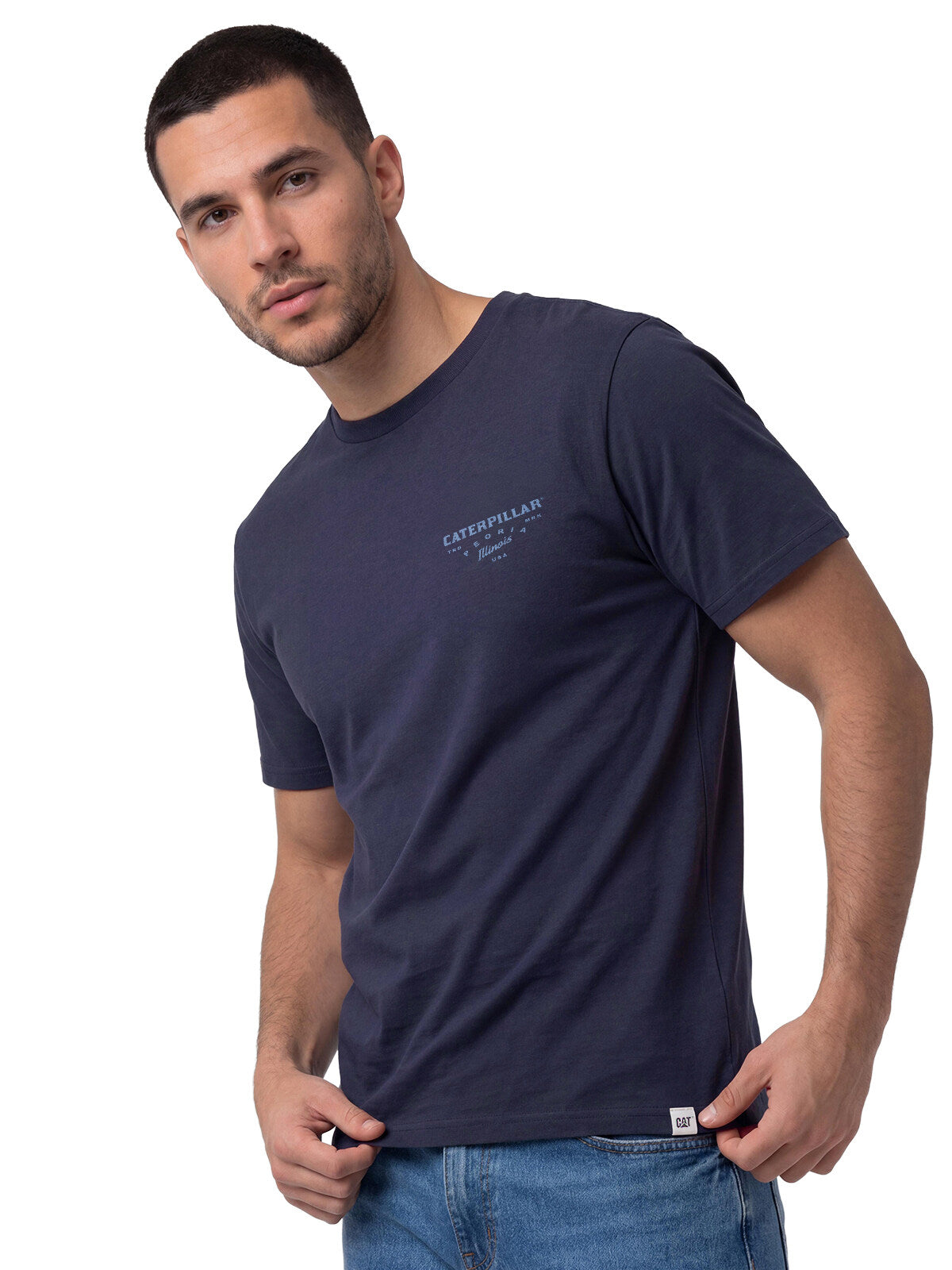Polera Manga Corta Hombre Heritage Peoria Azul Cat