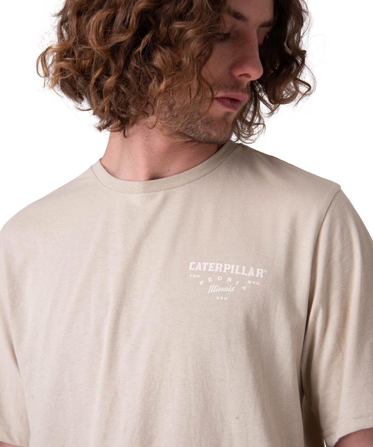 Polera Manga Corta Hombre Heritage Peoria Grap Beige/Crudo