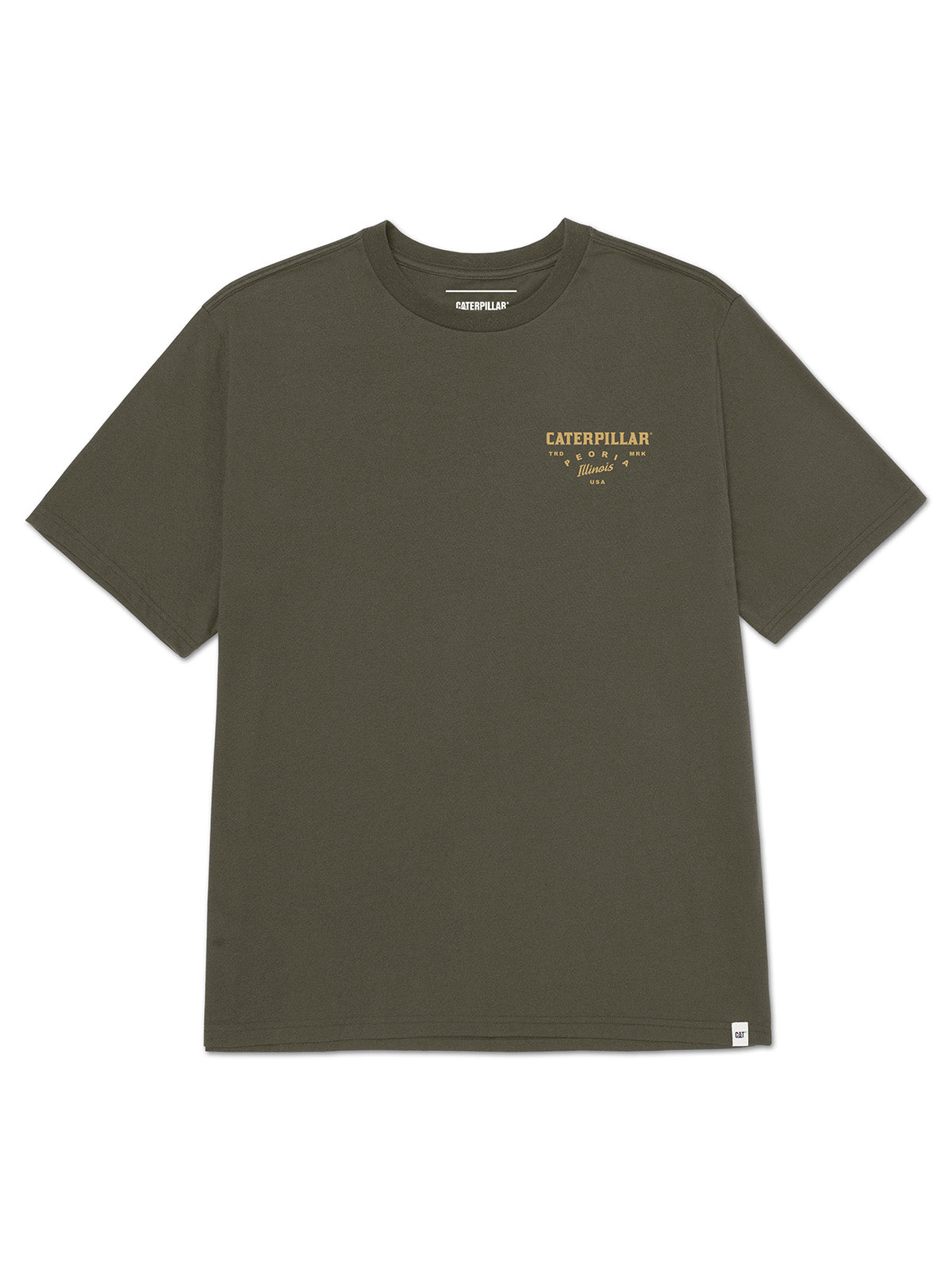 Polera Hombre Heritage Peoria Graphic Algodón Verde Musgo Cat