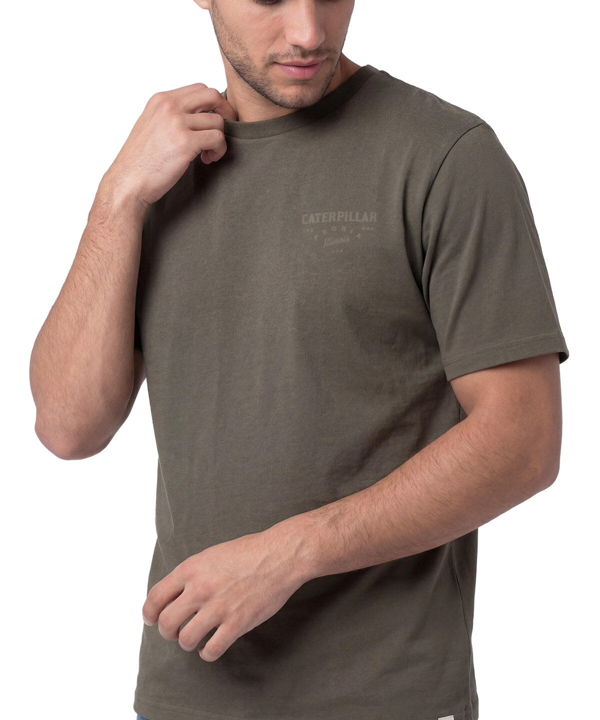 Polera Manga Corta Hombre Heritage Verde Cat