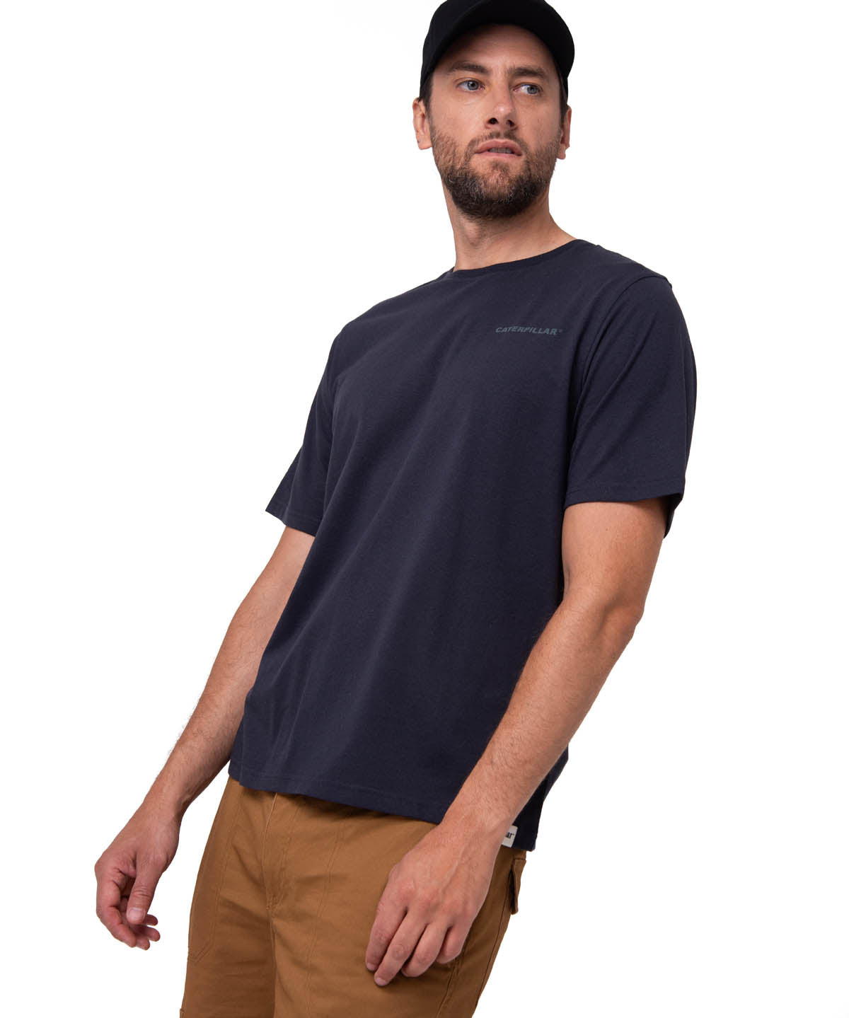 Polera Manga Corta Hombre Heritage Azul Cat