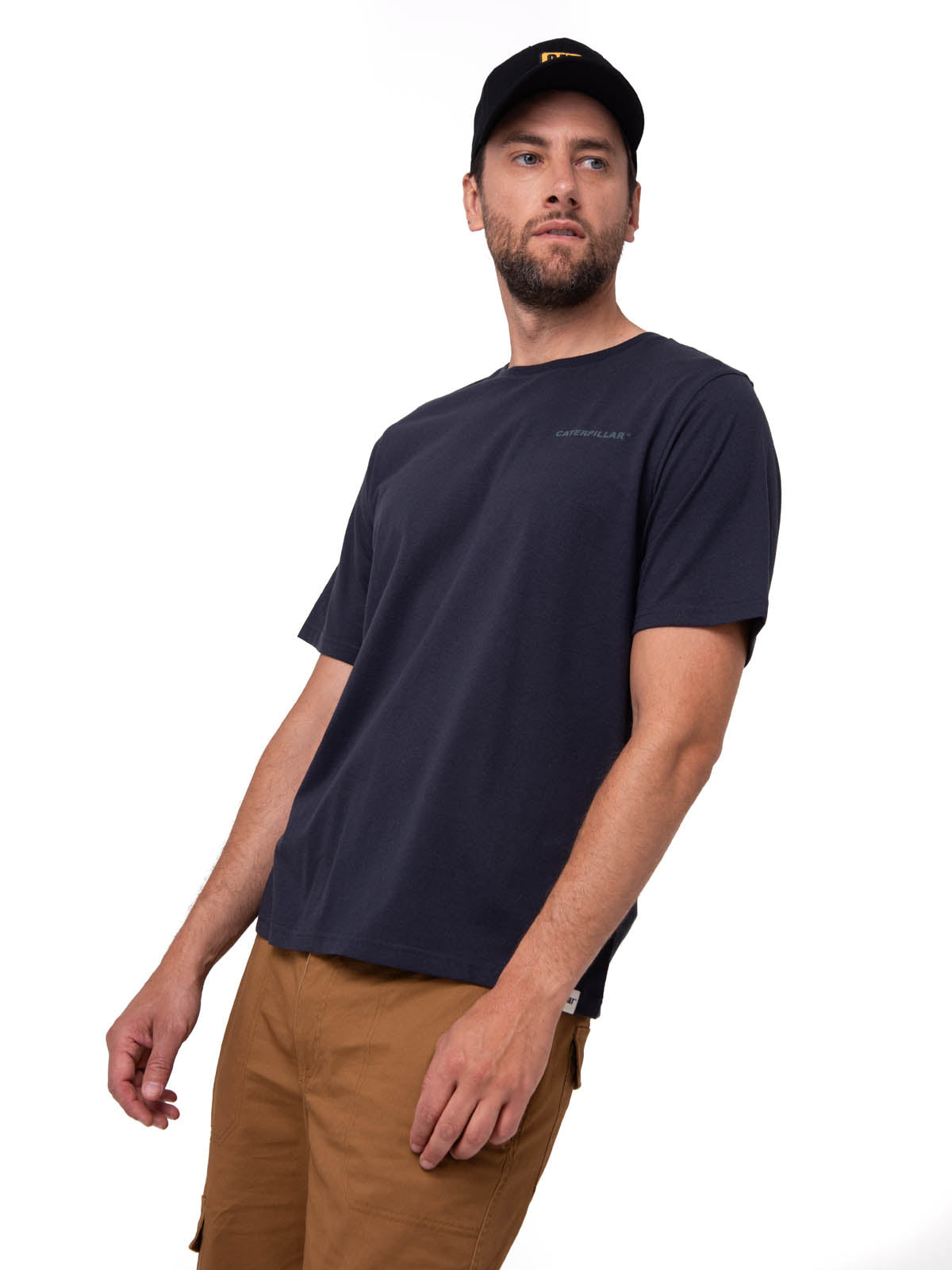 Polera Manga Corta Hombre Heritage Azul Cat