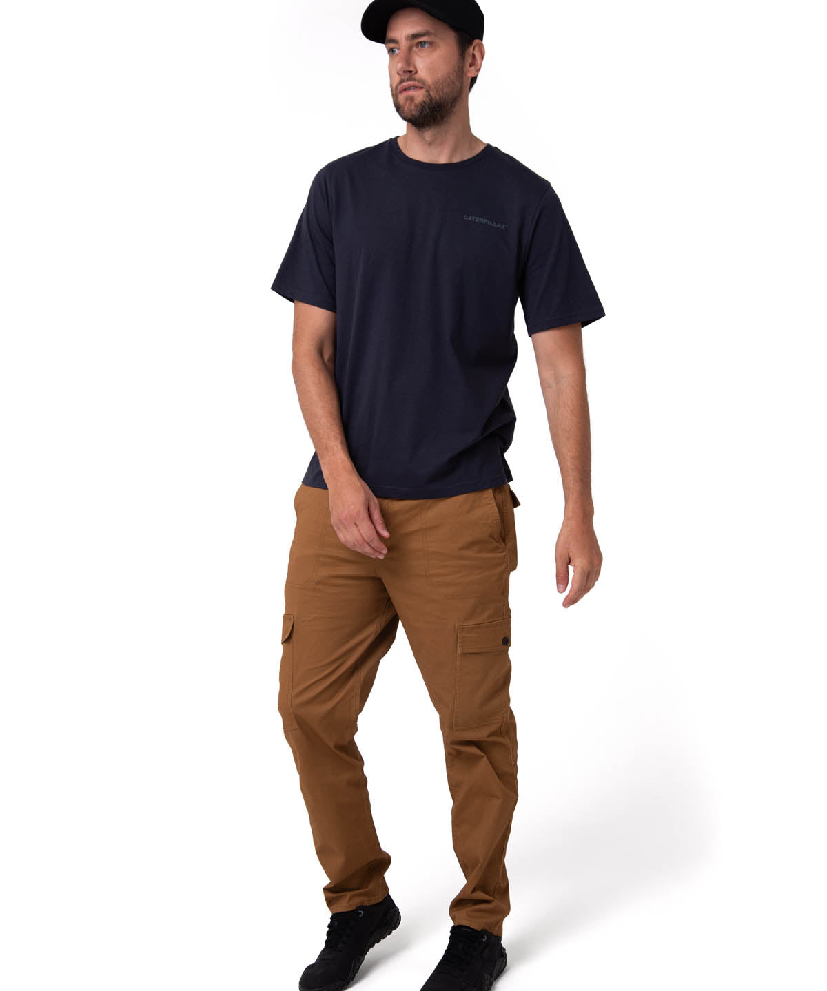 Polera Manga Corta Hombre Heritage Azul Cat