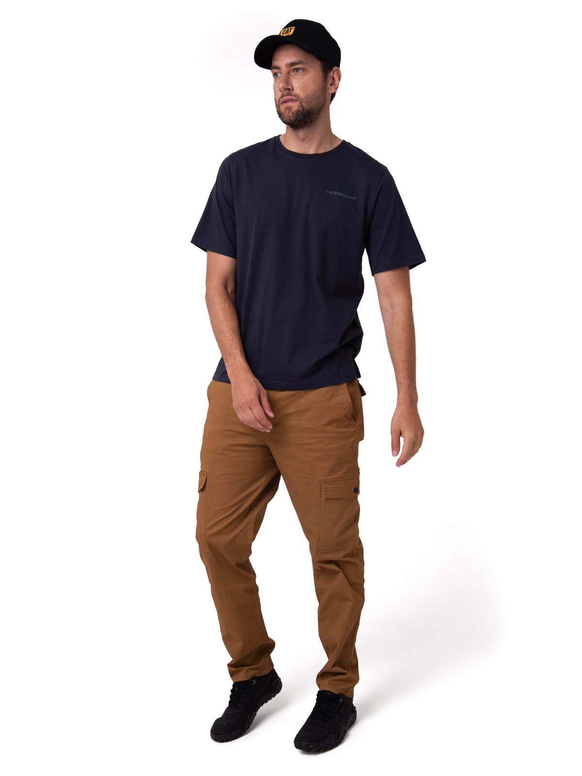 Polera Manga Corta Hombre Heritage Azul Cat