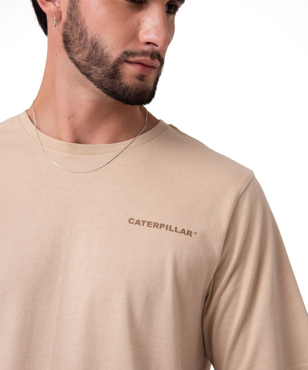 Polera Manga Corta Hombre Heritage Beige Cat