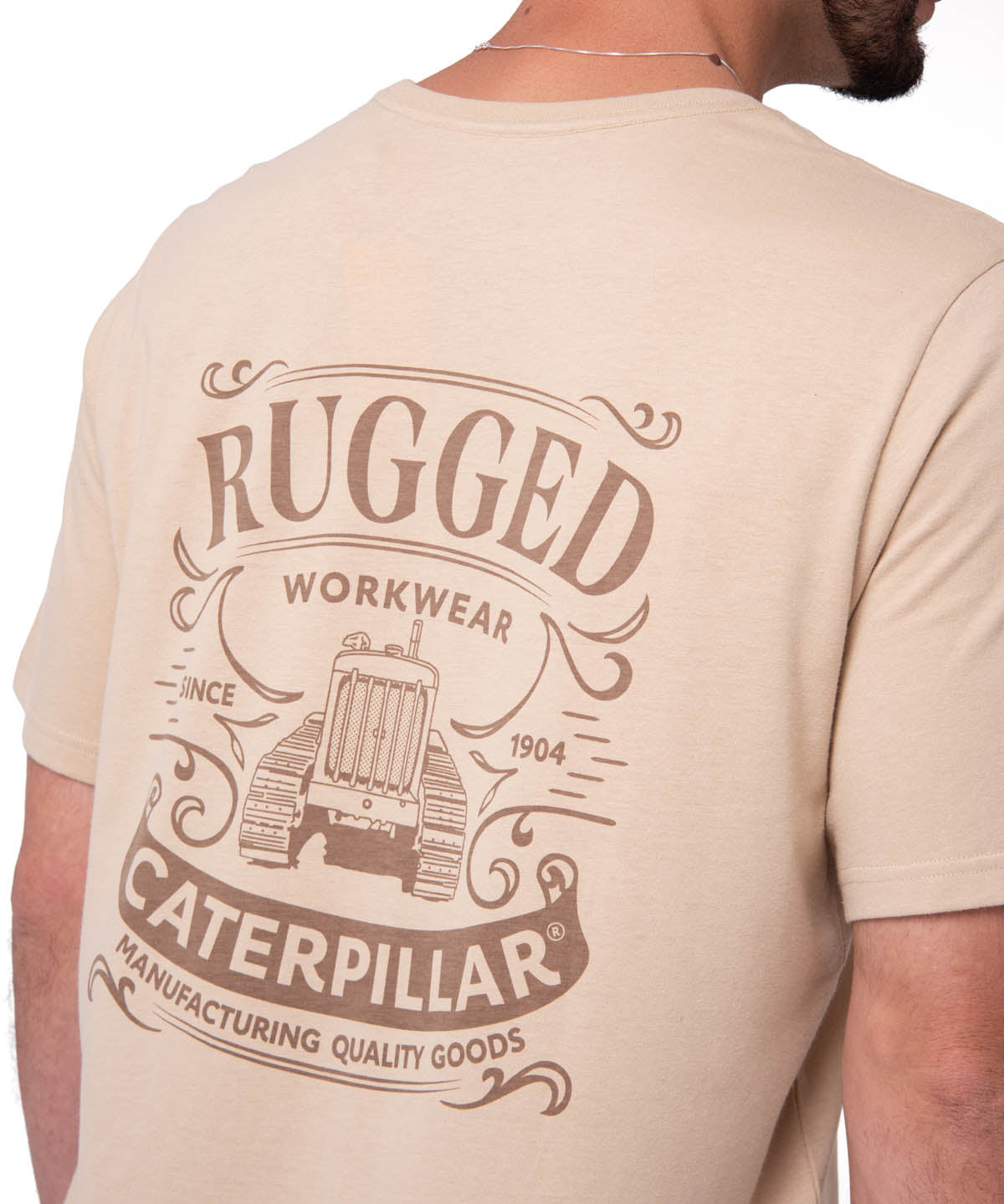 Polera Manga Corta Hombre Heritage Beige Cat