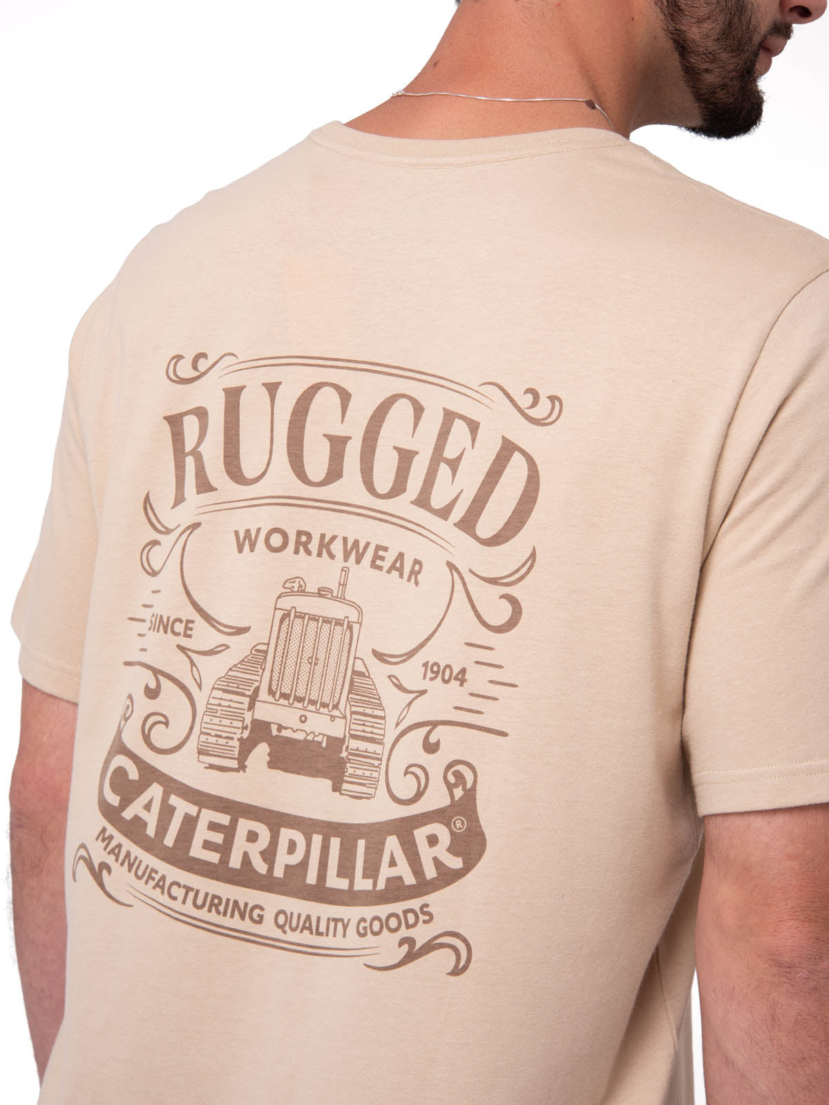 Polera Manga Corta Hombre Heritage Beige Cat