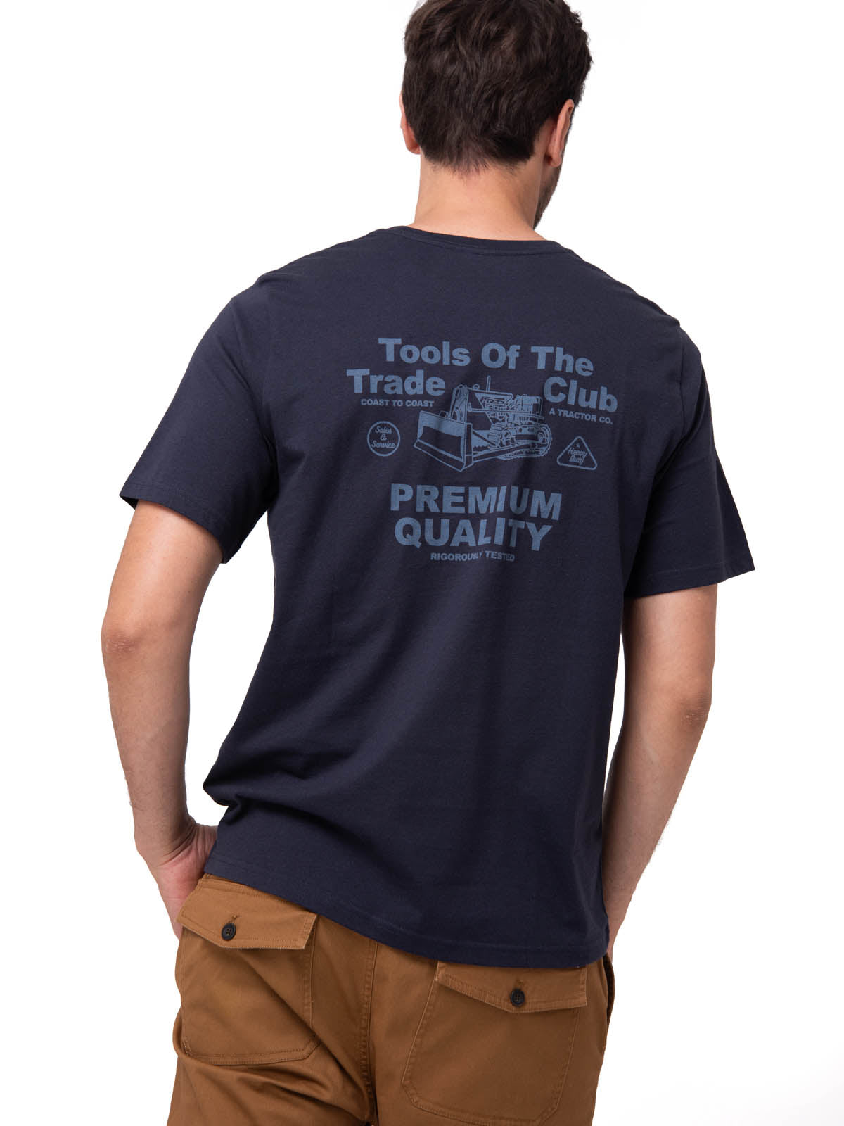 Polera Manga Corta Hombre Heritage Azul Oscuro Cat