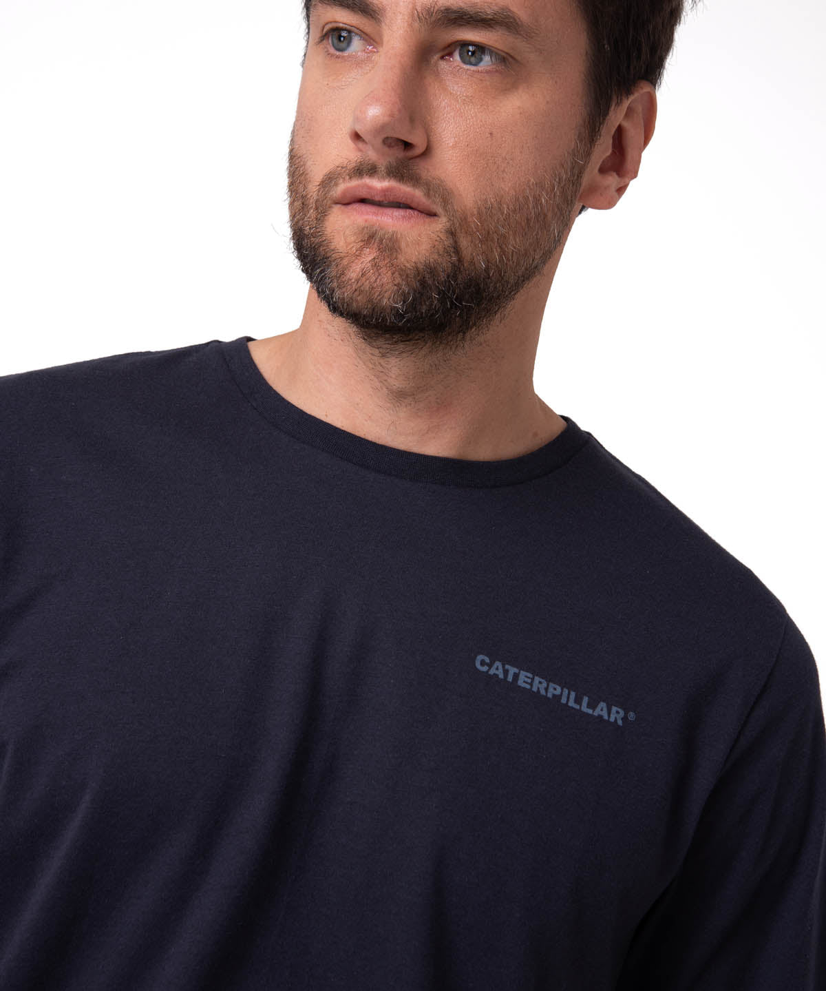 Polera Manga Corta Hombre Heritage Azul Oscuro Cat