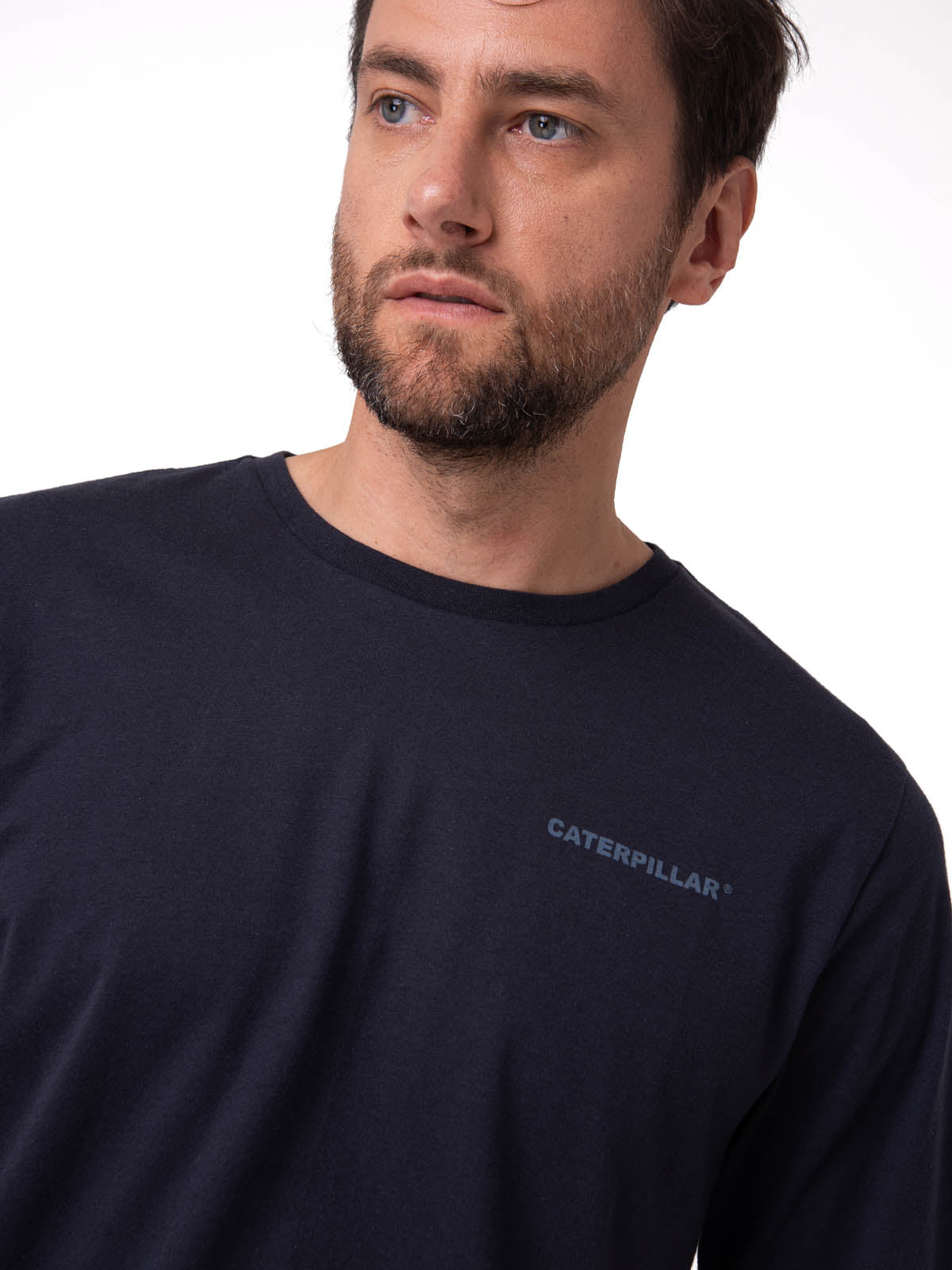 Polera Manga Corta Hombre Heritage Azul Oscuro Cat