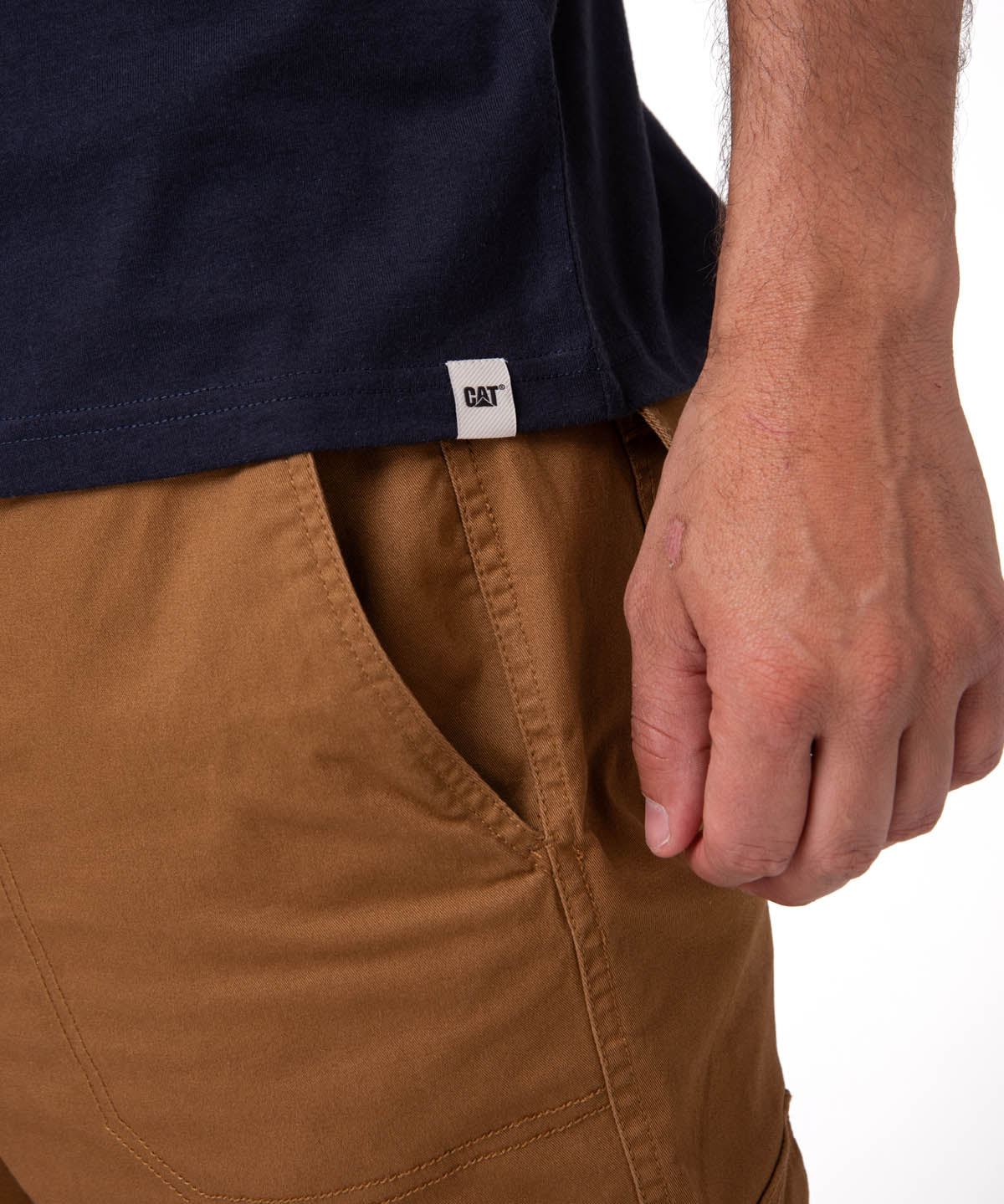 Polera Manga Corta Hombre Heritage Azul Oscuro Cat