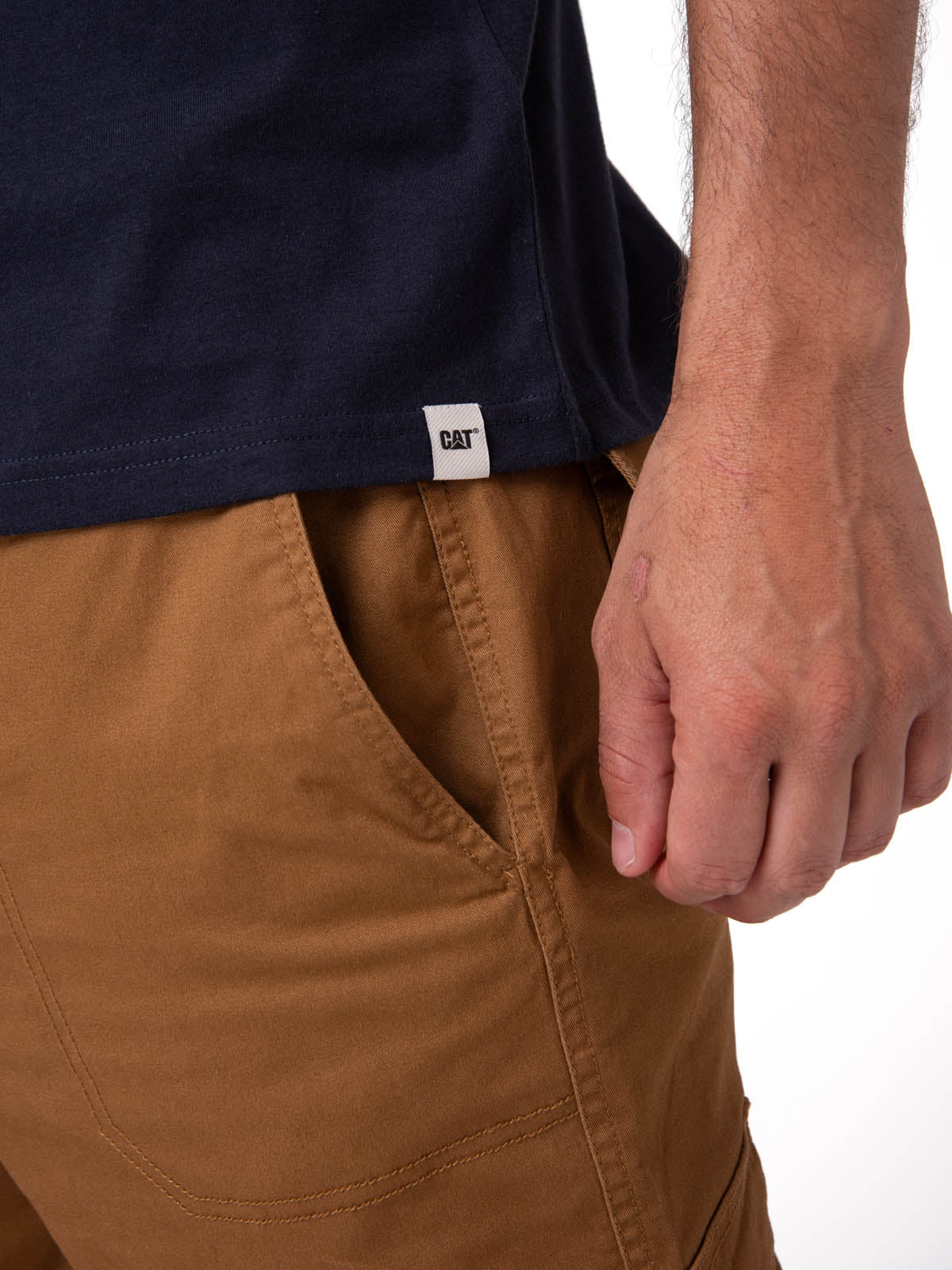 Polera Manga Corta Hombre Heritage Azul Oscuro Cat