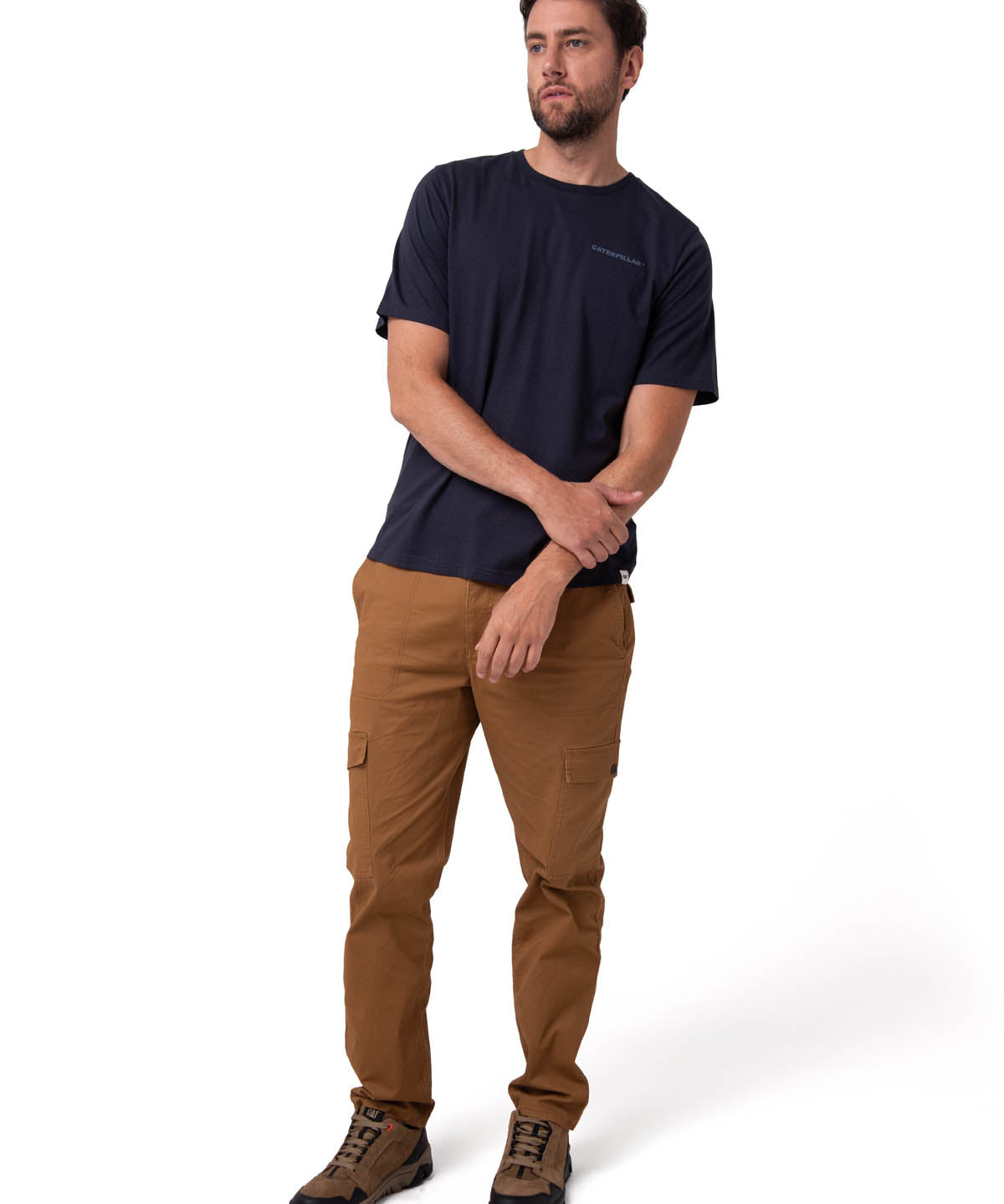 Polera Manga Corta Hombre Heritage Azul Oscuro Cat