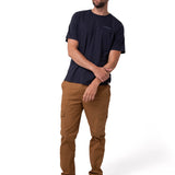 Polera Manga Corta Hombre Heritage Azul Oscuro Cat