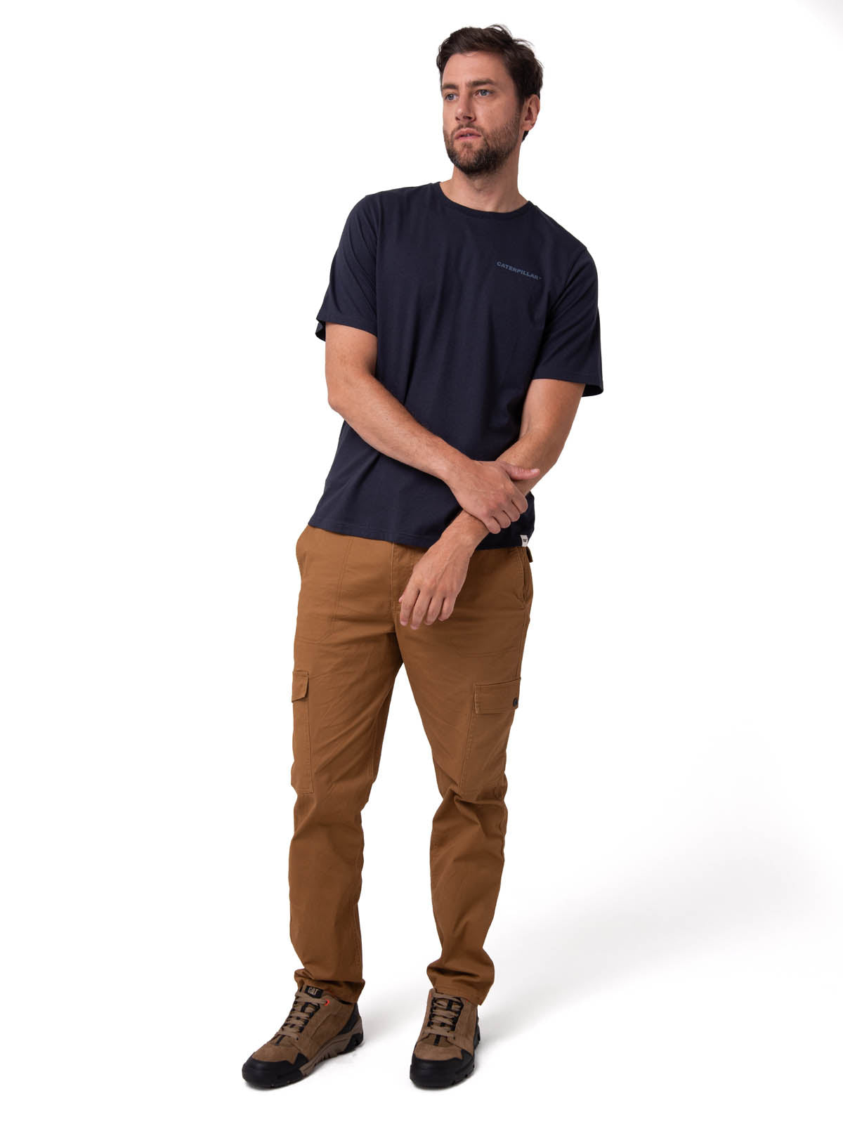 Polera Manga Corta Hombre Heritage Azul Oscuro Cat