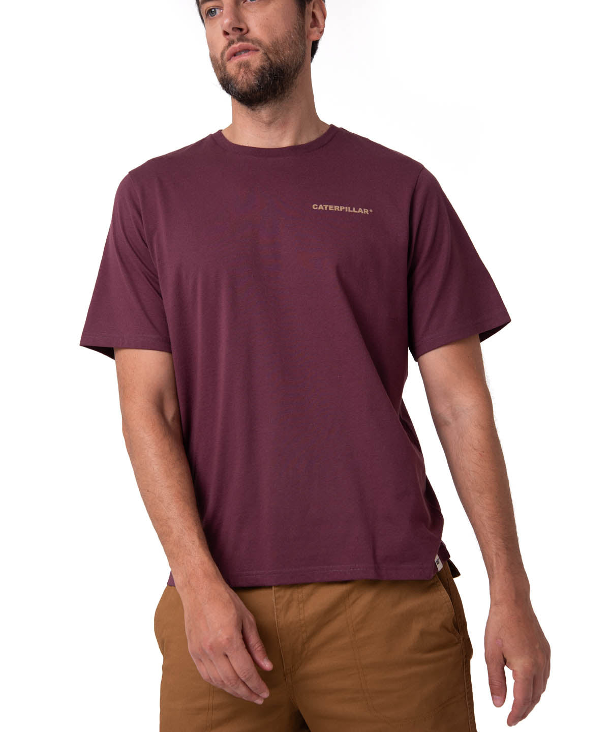 Polera Manga Corta Hombre Heritage Burdeo Cat