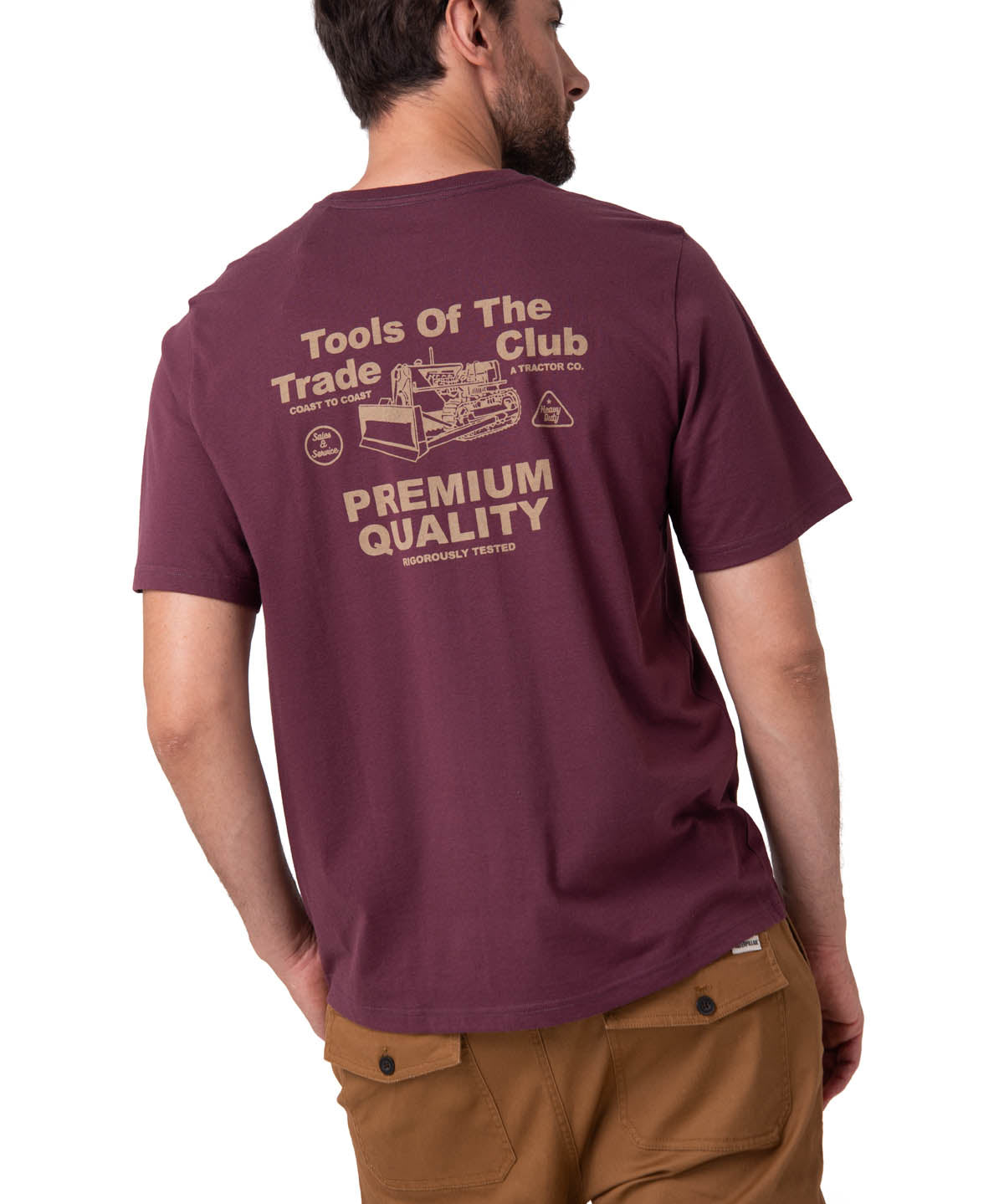 Polera Manga Corta Hombre Heritage Burdeo Cat